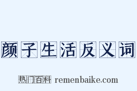 颜子生活反义词是什么意思的图片